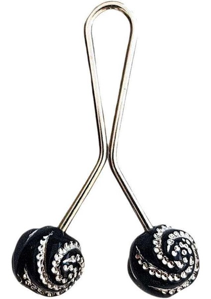 3 Adet Tesettür Eşarp ve Şal Klipsi Inci Beyaz Siyah Desenli Yeşil modelleri