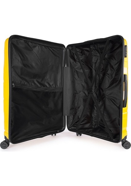 WX-PP10 Sarı Büyük Boy Polipropilen Kırılmaz Pp Valiz / Seyahat Bavulu