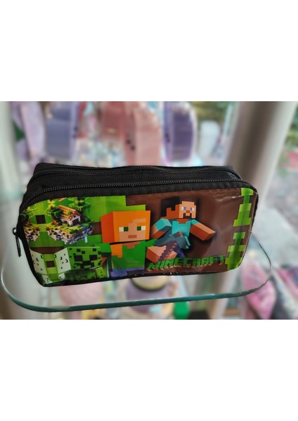 Minecraft Figürlü Çift Bölmeli Kalem Kutusu/çantası AD68655