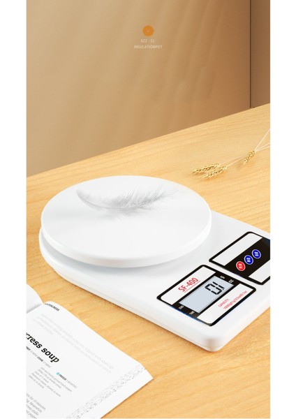 Dijital Hassas Mutfak Tartısı 10 Kg, LCD Ekranlı, Beyaz, Kullanışlı ve Güvenilir