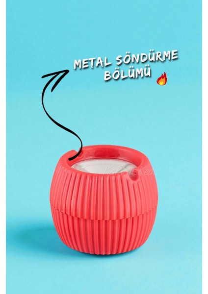 2 Adet Kokusuz Metal Kapaklı Tombik Küllük Seti modelleri