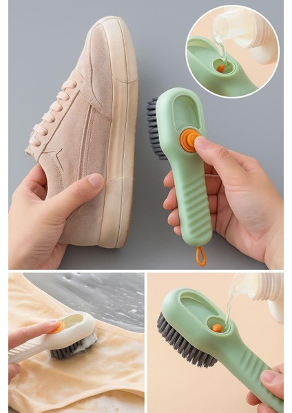 Deterjan Hazneli Temizlik Fırçası Ayakkabı Kıyafet Leke Temizleme Fırçası