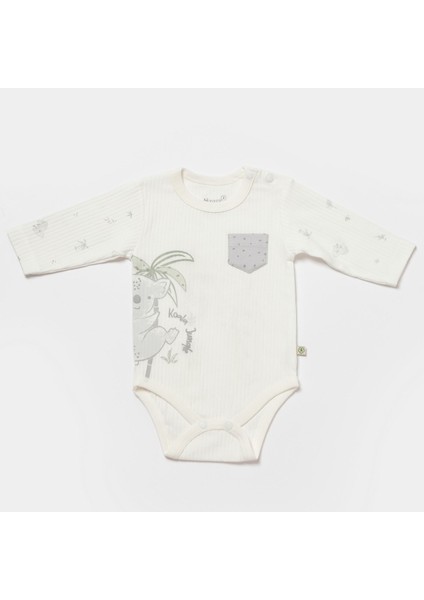 Bibaby Biorganic Koala Jungle Uzun Kol Bebek Body 56969 Gri