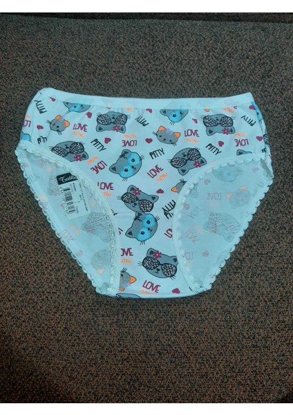 Beyaz Üzerine Renkli Desenli %94 Pamuk Cotton %6 Elastan Bato Kız Çocuk Rahat Kullanışlı Külot fiyatları