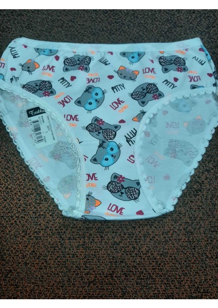 Beyaz Üzerine Renkli Desenli %94 Pamuk Cotton %6 Elastan Bato Kız Çocuk Rahat Kullanışlı Külot modelleri