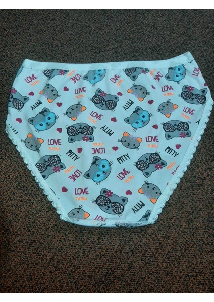 Beyaz Üzerine Renkli Desenli %94 Pamuk Cotton %6 Elastan Bato Kız Çocuk Rahat Kullanışlı Külot fırsatları