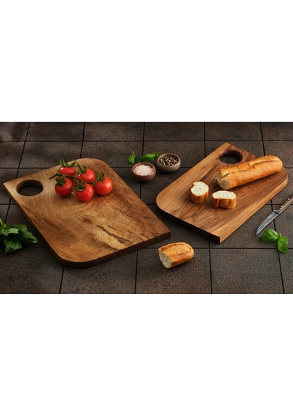 Doğal Ceviz Ağacı El Yapımı Askı Model 2'li Set Sunum Kesme Tahtası indirimleri