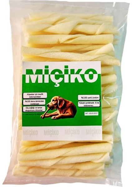 Sütlü Beyaz Burgu Çubuk Küçük Irklar İçin Çiğneme Kemiği 8-10 cm 100LÜ Paket fiyatları