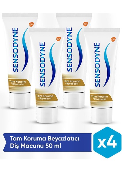 Hassas Dişler İçin Tam Koruma Diş Macunu 4×50 ml Naneli Florürlü Güçlü Temizlik