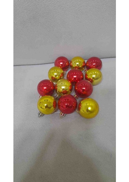Süs Topları 4cm Parlak 6 Ad Sarı Ad Kırmzı Özel Günler Özel Ürünler fiyatları