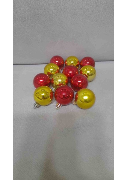 Süs Topları 4cm Parlak 6 Ad Sarı Ad Kırmzı Özel Günler Özel Ürünler fırsatları