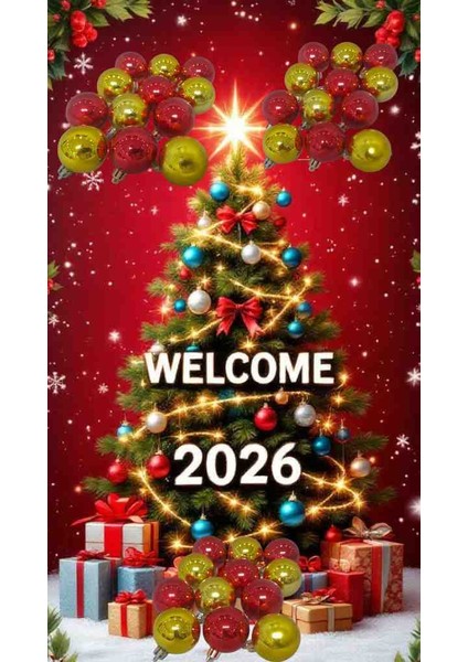 Süs Topları 4cm Parlak 6 Ad Sarı Ad Kırmzı Özel Günler Özel Ürünler indirimleri