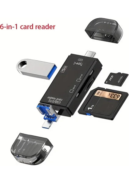 6'sı 1 Arada Hafıza Kartı Okuyucu USB 3.0 Çok Işlevli Kart Okuyucu - CZ51