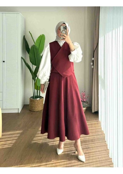 Safir Yelekli Etekli Takım Tesettür Alt Üst Takim