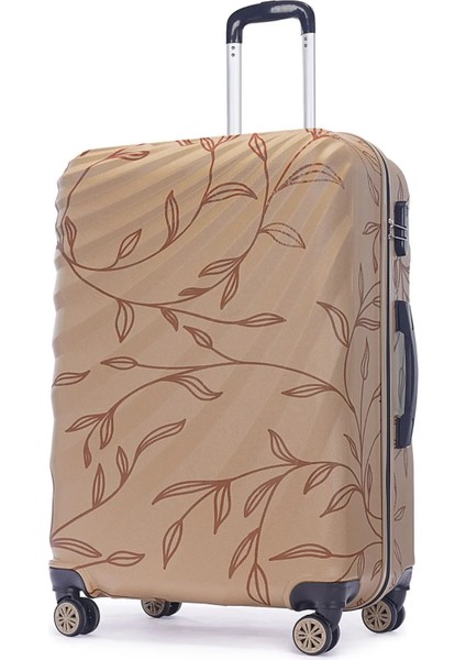 WX-300 Yaprak Baskılı Büyük Boy Valiz / Seyahat Bavulu