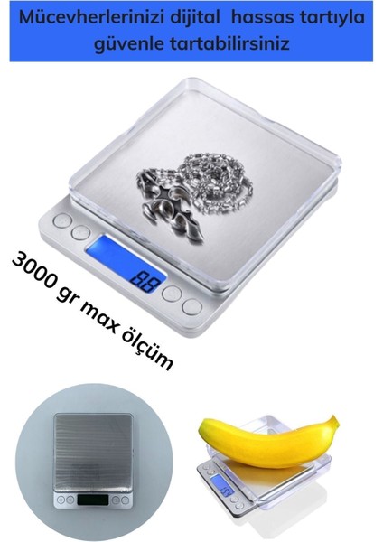 Dijital 3 kg Hassas Mutfak Tartısı, Gri Renk fırsatları