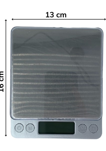 Dijital 3 kg Hassas Mutfak Tartısı, Gri Renk