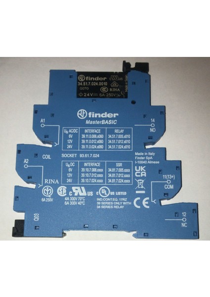 F.39.11.7.024.0060-24VDC ,24VDC KONTAK-1A1K Slim Röle Takım