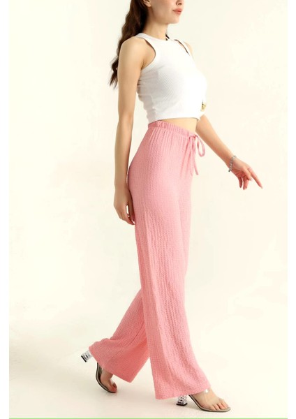 Beli Lastikli Gofre Kumaş Palazzo Pantolon fiyatları