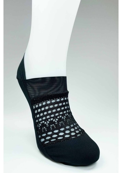 3 Adet Önü Transparan Kadın Fantezi Desenli Babet Çorap modelleri