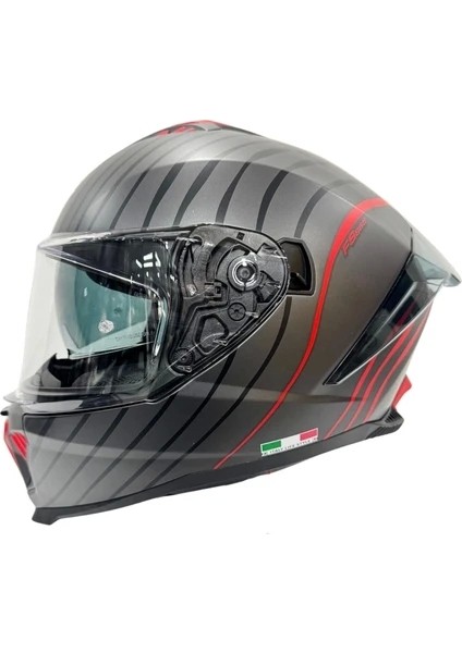 Kask Sway Sw 865 Space Black Red Güneş Gözlüklü fiyatları