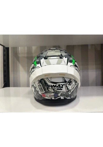 Kask Sway Sw 850 Whıte/green Full Face indirimleri