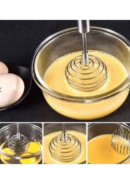 28 cm Paslanmaz Çelik Yuvarlak Metal Çırpıcı, Mutfak Gereci