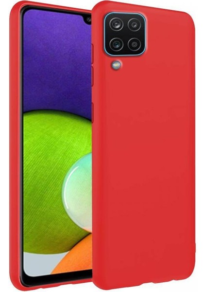 Samsung Galaxy A22 4G İnce Mat Silikon Kılıf Kırmızı