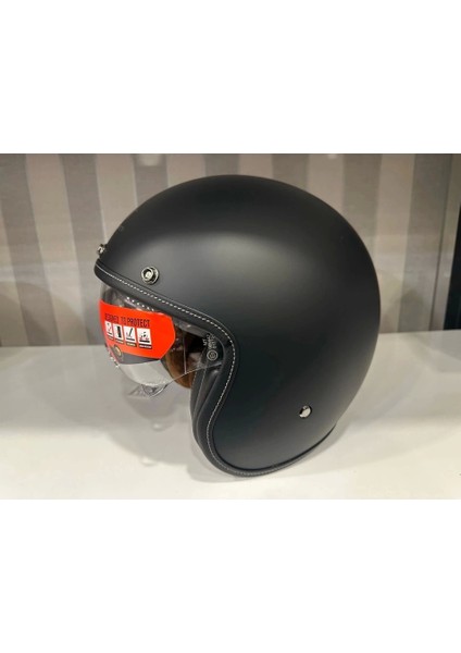 Kask mt Lemans 2 Sv Mat Siyah Şeffaf Vizörlü