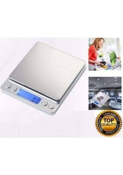 Mini Dijital Hassas Tartı, Mutfak ve Kuyumcu Terazisi, 2000 Gr, Gri fırsatları