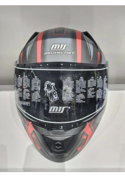 Mts Kask Mts Pro 801 Twılgh Güneş Gözlüklü Mat Gri/kırmızı modelleri