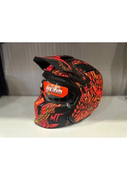 Kask mt Streetfighter Sv S Hellish B5 Mat Turuncu