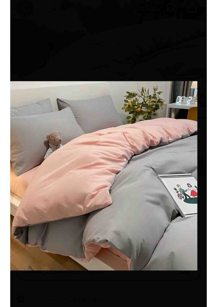 Çift Kişilik Nevresim Takımı Pembe Gri fiyatları