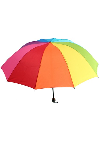 Düz Gökkuşağı Renkli Rüzgara Dayanıklı Şemsiye fırsatları