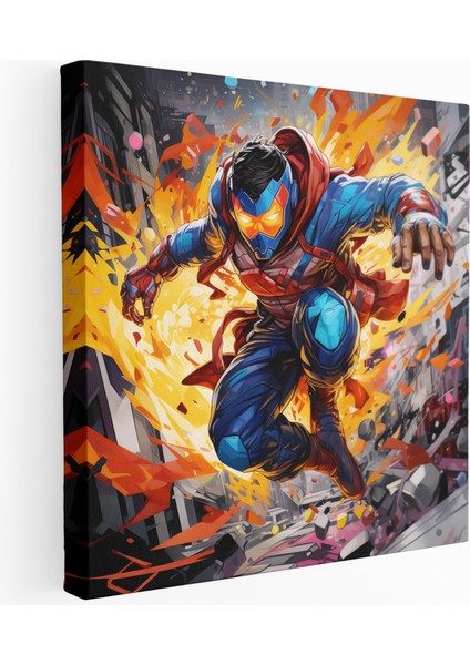 Sokak Kahramanı Graffiti Kanvas Tablo