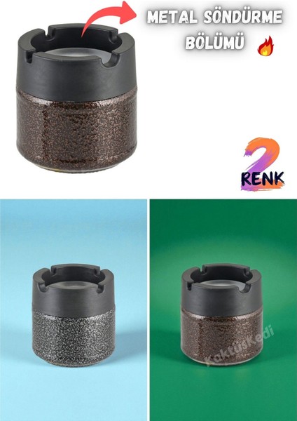 2 Adet Metal Kapaklı Bakır Görünümlü Kokusuz Küllük Seti 7178271 modelleri