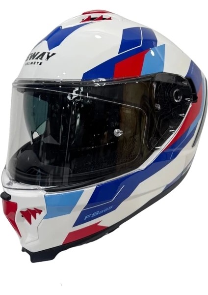 Kask Sway Sw 865 Tıtan White Blue Red Güneş Gözlüklü fiyatları