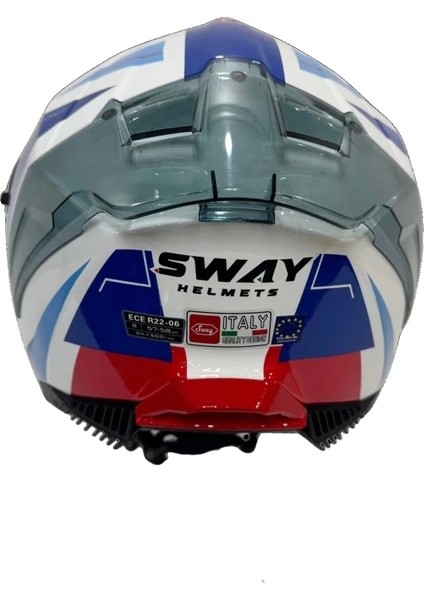 Kask Sway Sw 865 Tıtan White Blue Red Güneş Gözlüklü indirimleri