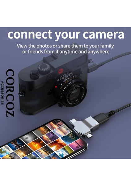 Lightning Type-C Micro To USB 3.0 Bellek Okuyucu Adaptör - CZ59 modelleri