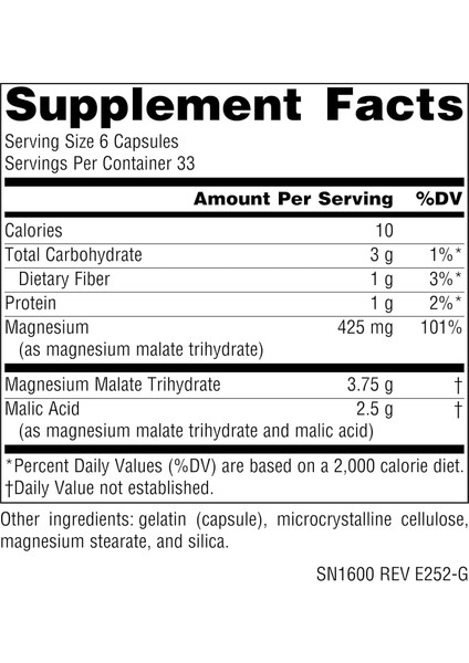 Magnesium Malate Trihydrate 1,250 And Malic Aid High Qualty Magnezyum Malat Powerfull Complex Enerji fırsatları