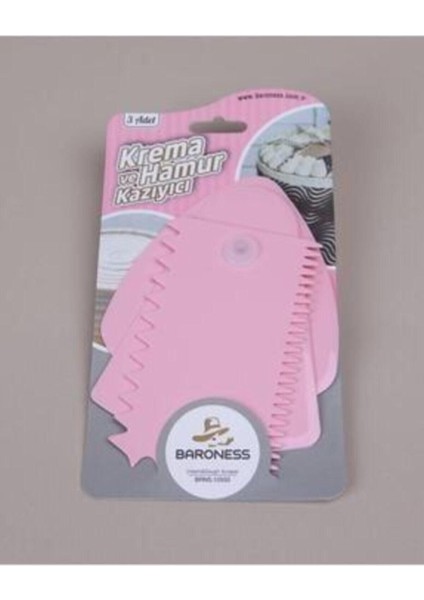 Pembe 3'lü Krem ve Hamur Kazıyıcı Seti, Pratik Mutfak Araçları