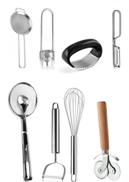 8 Parça Şık Mutfak Çeyiz Pişirme Takımı, Kaliteli ve Kullanışlı Set