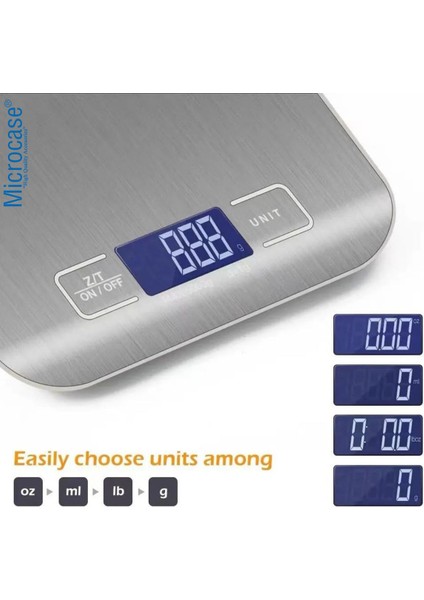 Hassas Ölçüm Dijital Mutfak Tartısı, 5 kg Kapasite, LED Ekran, Şık ve Kullanışlı modelleri