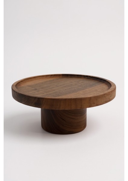 Artizan Ceviz Ağacı Ayaklı Pasta Kek Standı