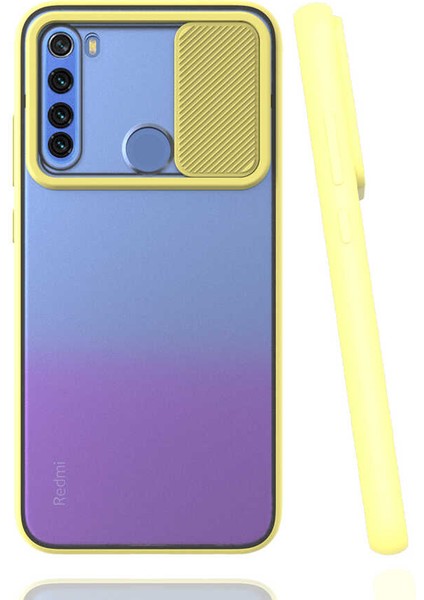 Xiaomi Redmi Note 8 Kılıf Kamera Korumalı Sürgülü Renkli Sert Esnek Silikon Lensi Kapak