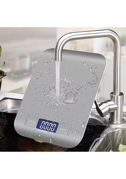 Gri Inox Dijital Mutfak Tartısı, Hassas ve Dayanıklı Elektronik Terazisi fırsatları