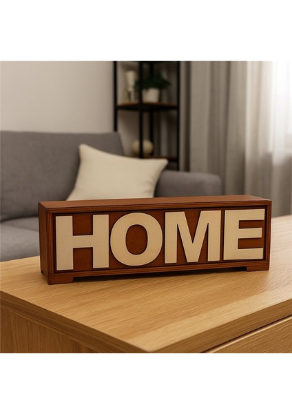 Ahşap Home Yazılı Dekoratif Kutu 43X13X10 cm indirimleri