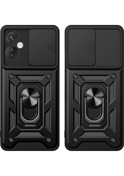 Newface Infinix Hot 30 4g Kılıf Pars Lens Yüzüklü Silikon - Yeşil modelleri