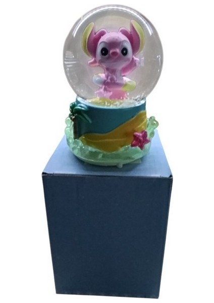 Stitch -( Sarı Altlık) 11CM-7CM –pilli Pembe Kar Küre modelleri