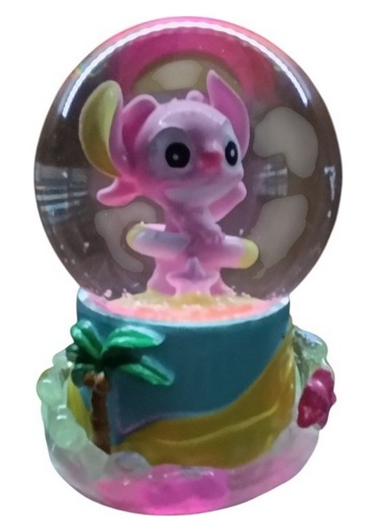 Stitch -( Sarı Altlık) 11CM-7CM –pilli Pembe Kar Küre fırsatları